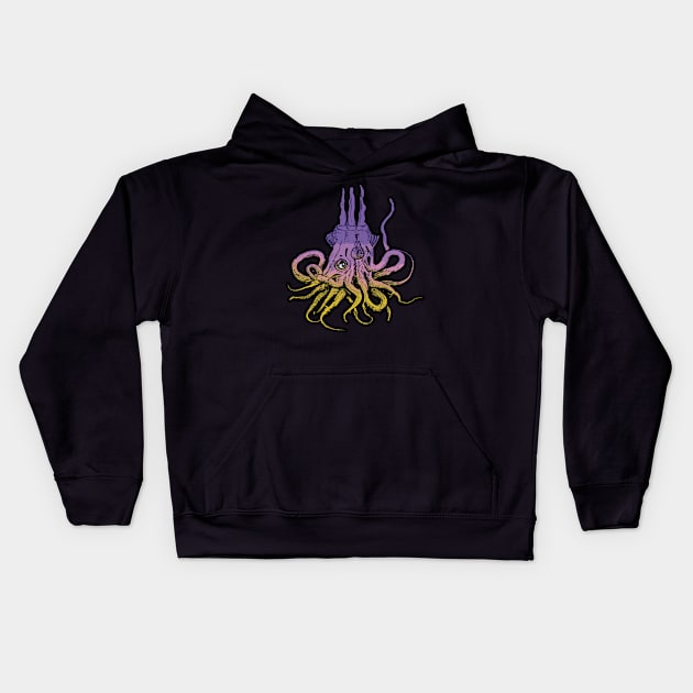 Saltwater Damage Sea Creature Kids Hoodie by GrizzlyChomps